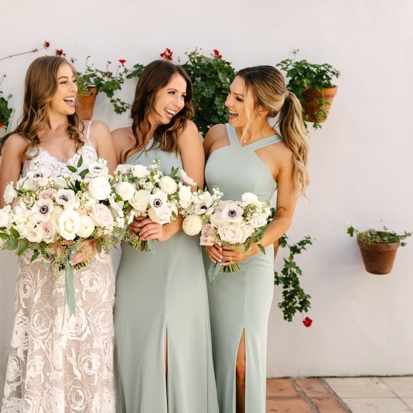 Sage Light Green, Birdie Grey bridesmaid formal prom dress - Picture 4 of 7